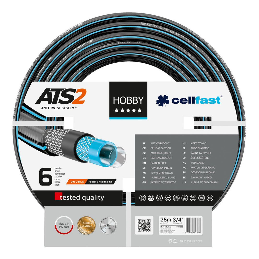 Cellfast Hobby tuyau d'arrosage 6 plis ATS2 3/4" 25m