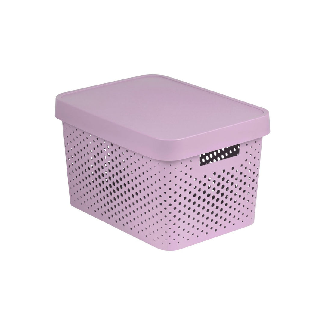 Conteneur ajouré Curver, multi-usages, avec couvercle, rose, 17l, Infinity