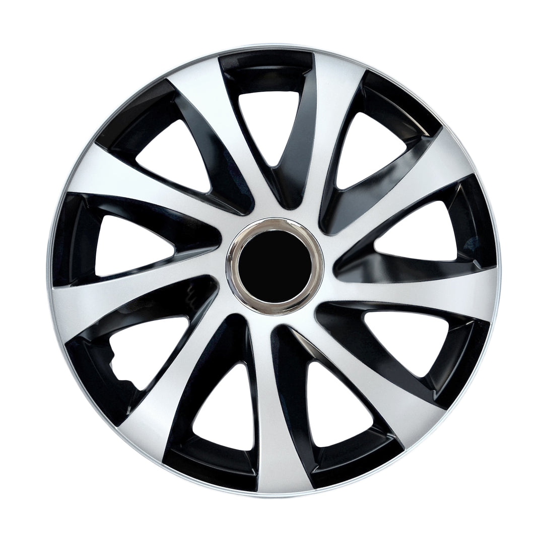 Enjoliveurs universels 15" NRM DRIFT Extra blanc/noir 4 pièces