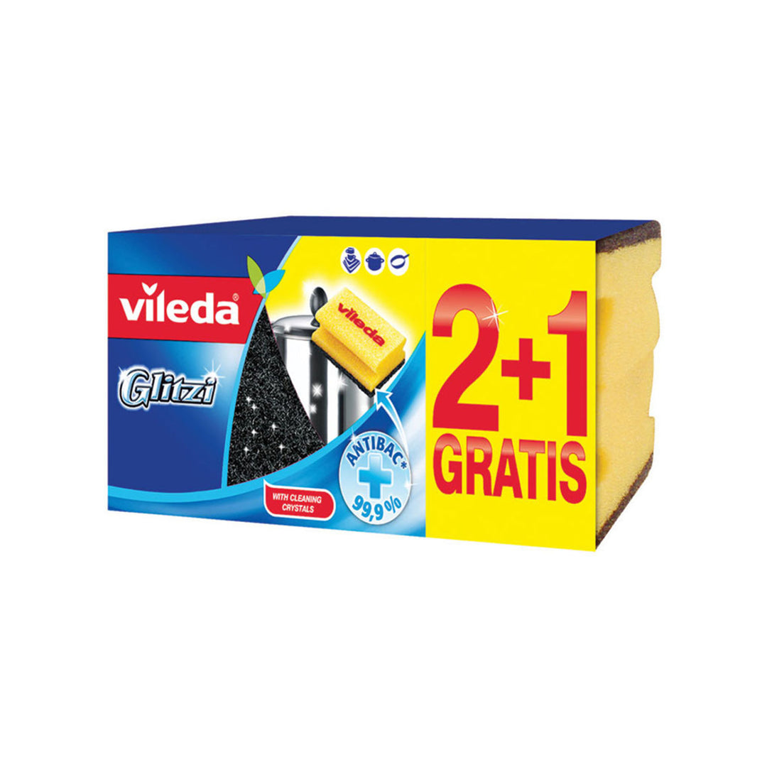 Vileda Glitzi Keukensponzen 2 stuks + 1 gratis