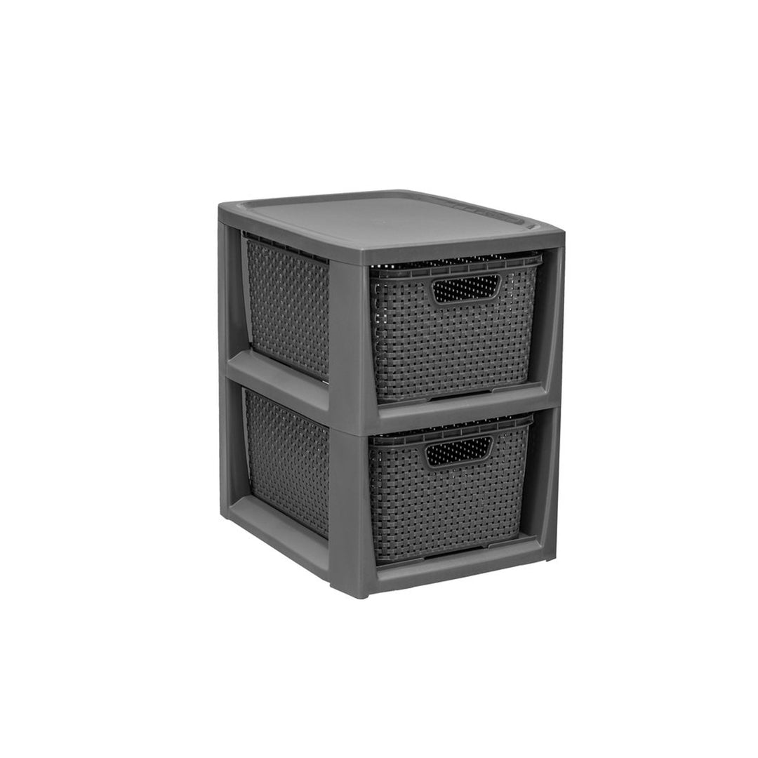 Etagère avec 2 paniers anthracite design moderne BranQ