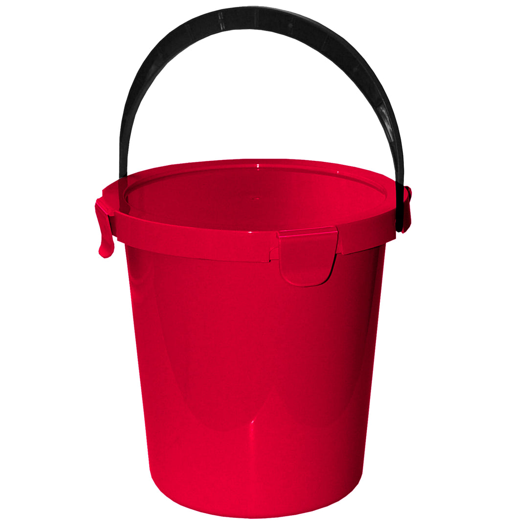 Seau Plast Team Berry 5L avec couvercle et poignée rouge
