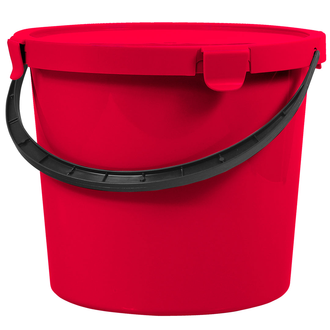 Seau Plast Team Berry 10L avec couvercle et poignée rouge