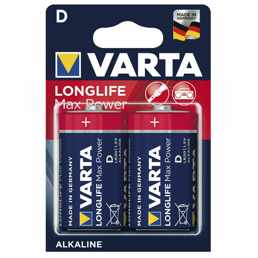 2x piles alcalines Varta Longlife Max Power R20