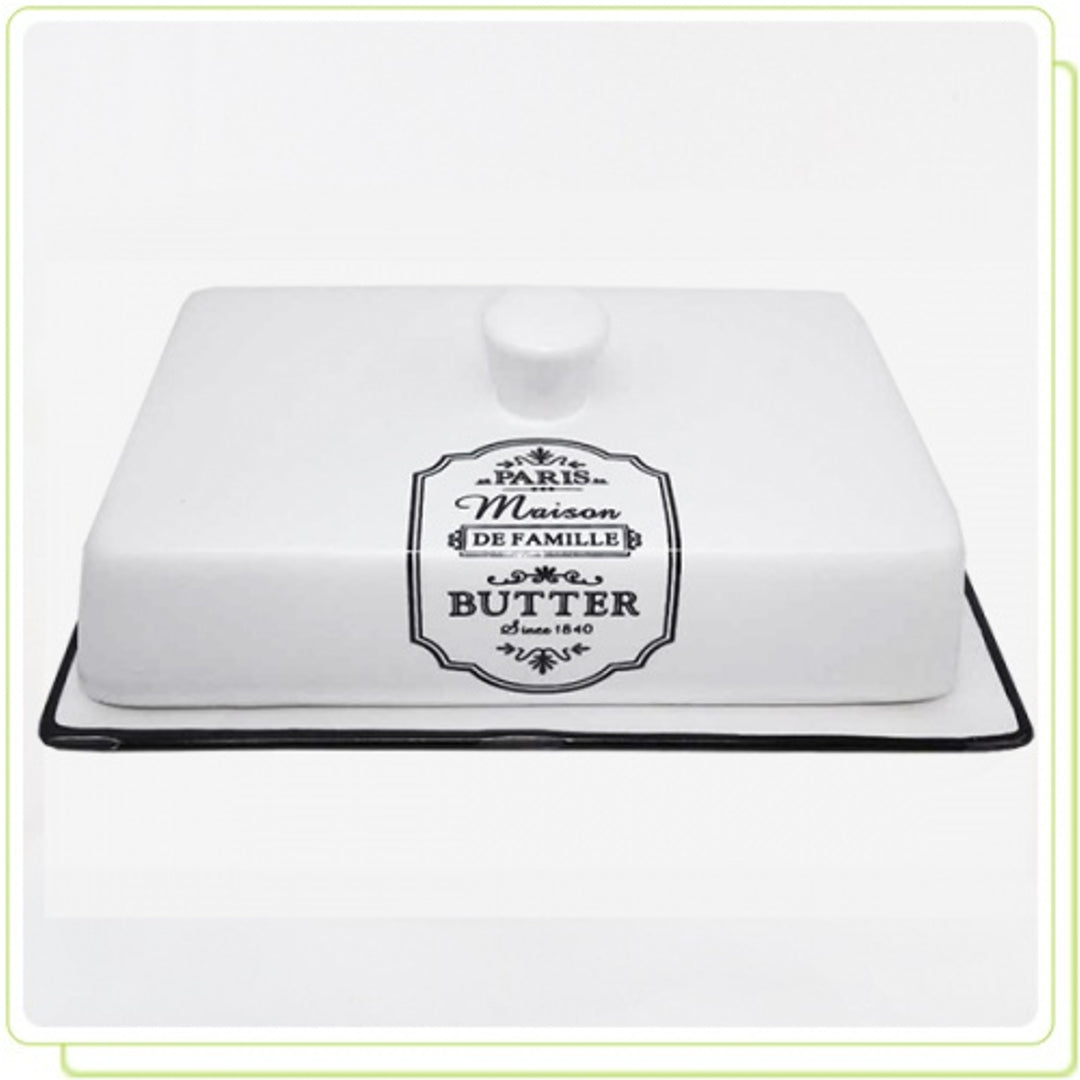 Beurrier en céramique blanche - forme ergonomique MR20030-45