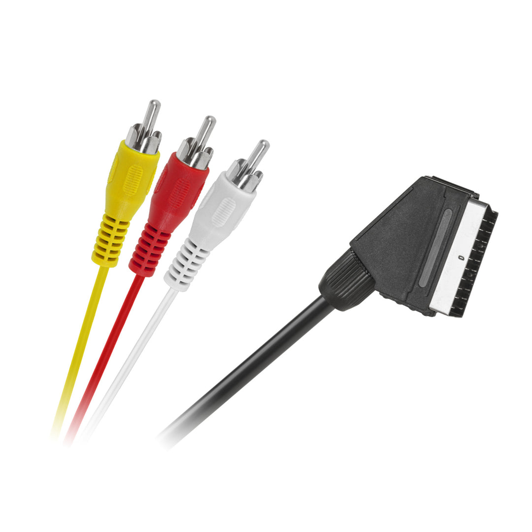 Câble EURO 3 x RCA 1,5m pour transmission audio vidéo