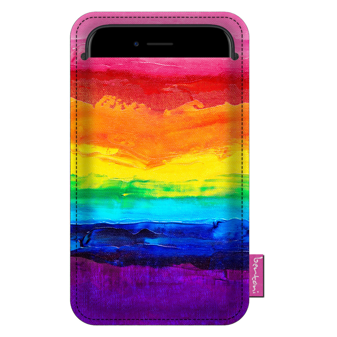 Étui pour téléphone portable en feutre Bertoni 100x175 mm Housse de protection, motif Colorfull