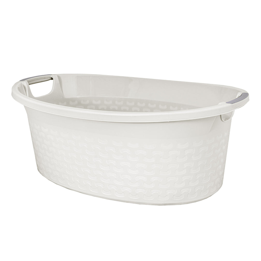 BranQ Cotton 60l bol à linge ovale blanc antique