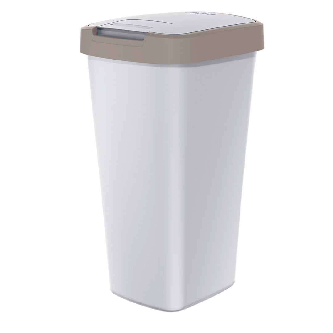 KEDEN COMPACTA Q poubelle de 25 litres NSAB25-WG5C - gris cendré avec cadre marron