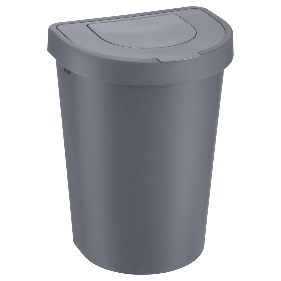 Plast Team prullenbak, scharnierend deksel, grijs, 25 l, Seattle Swing