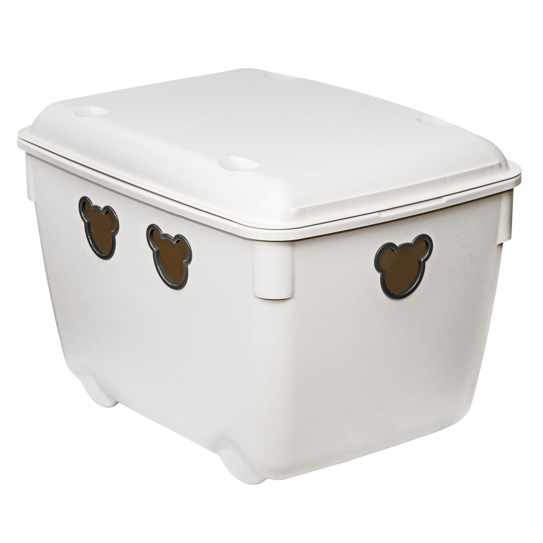 Bac à jouets Branq, 40l, durable, blanc antique, Bear