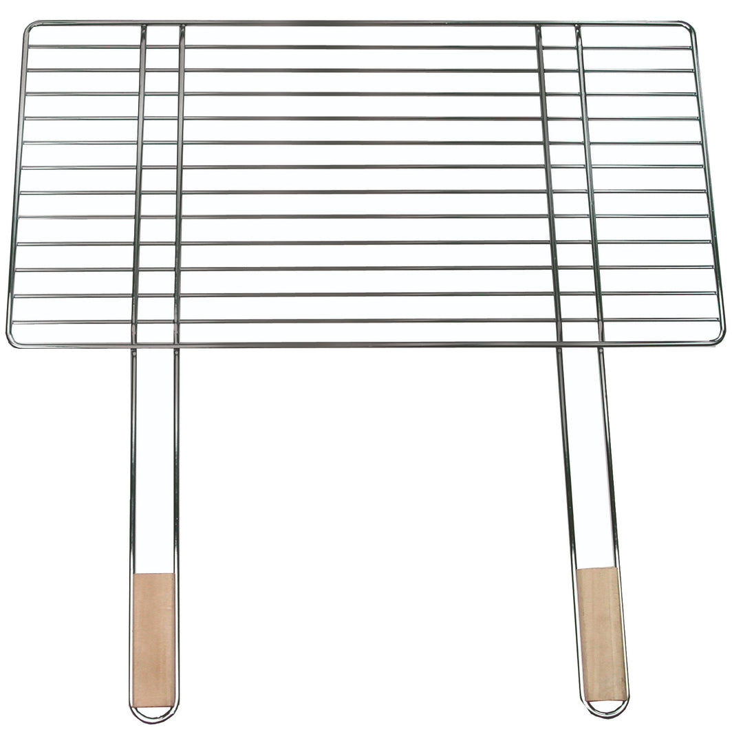 Master Grill & Party Grill, acier chromé, poignées en bois, 58x30cm, MG253