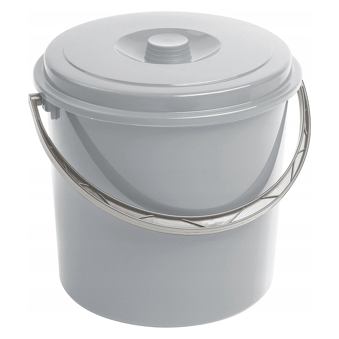 Seau Curver, avec couvercle, poignée confortable, 12L, gris, 241750