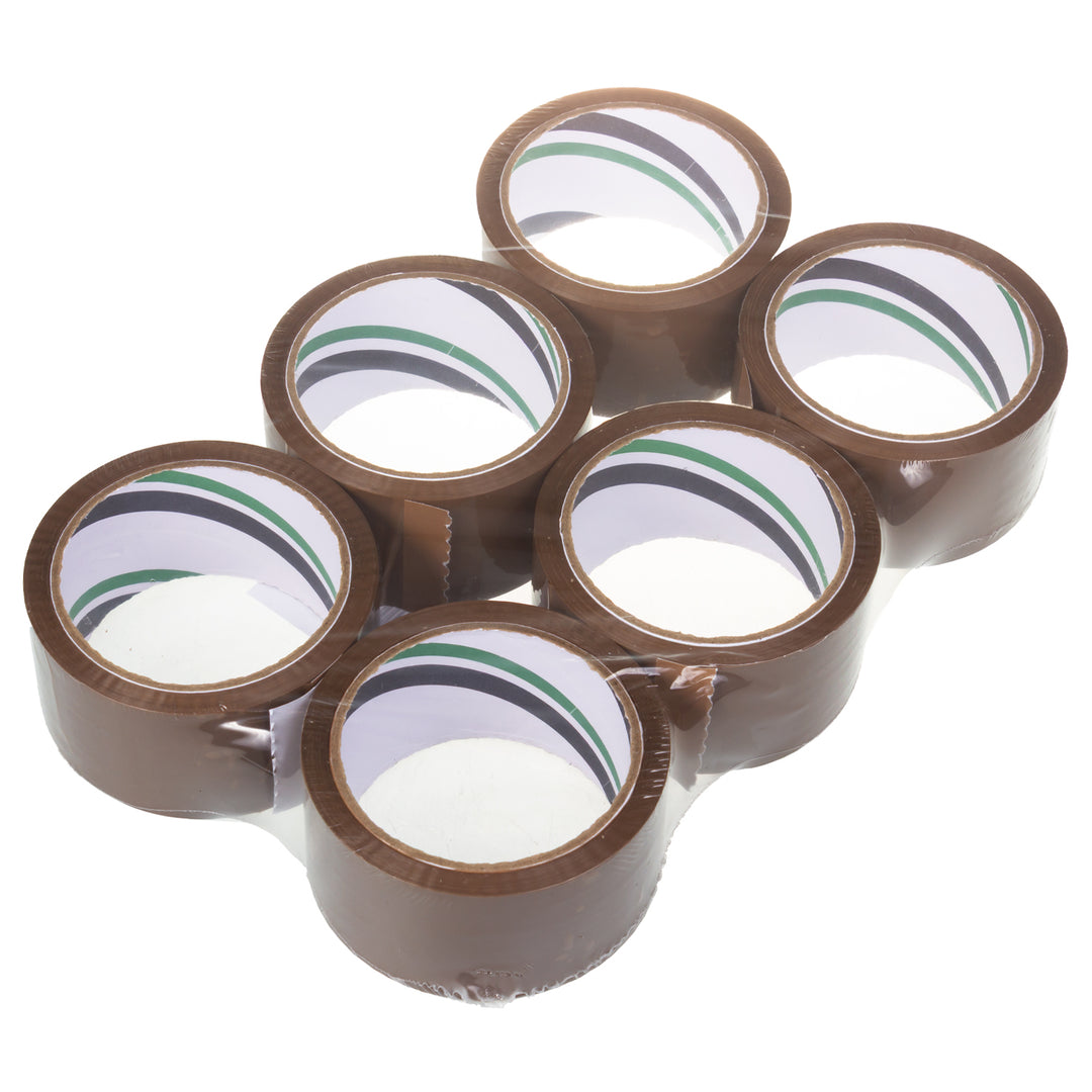 Ruban d'emballage acrylique brun auto-adhésif 54m 48mm - 6 pièces