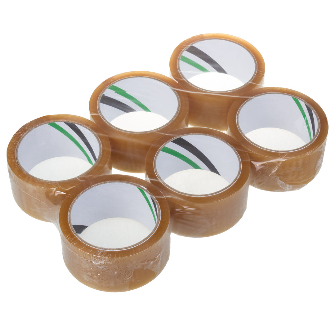 Ruban d'emballage transparent autocollant au solvant 54m 48mm - 6 pièces