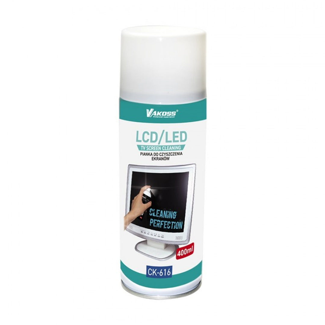 Mousse de nettoyage pour TV, Vakoss, 400ml, pour tous les écrans plats
