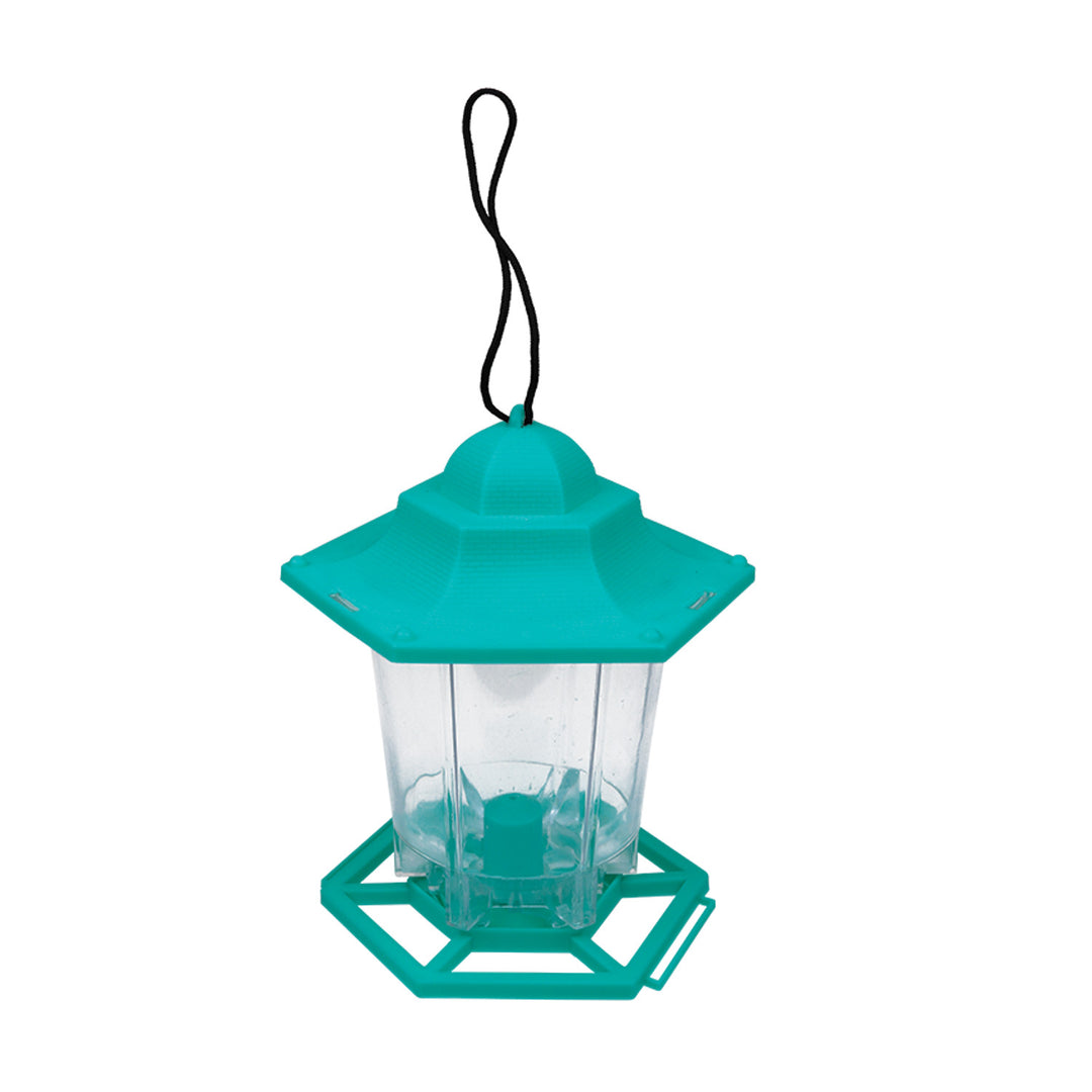 Mangeoire avec couvercle en plastique, couleur verte, dimensions : largeur 13cm, hauteur 18cm, Greenmill GR2026