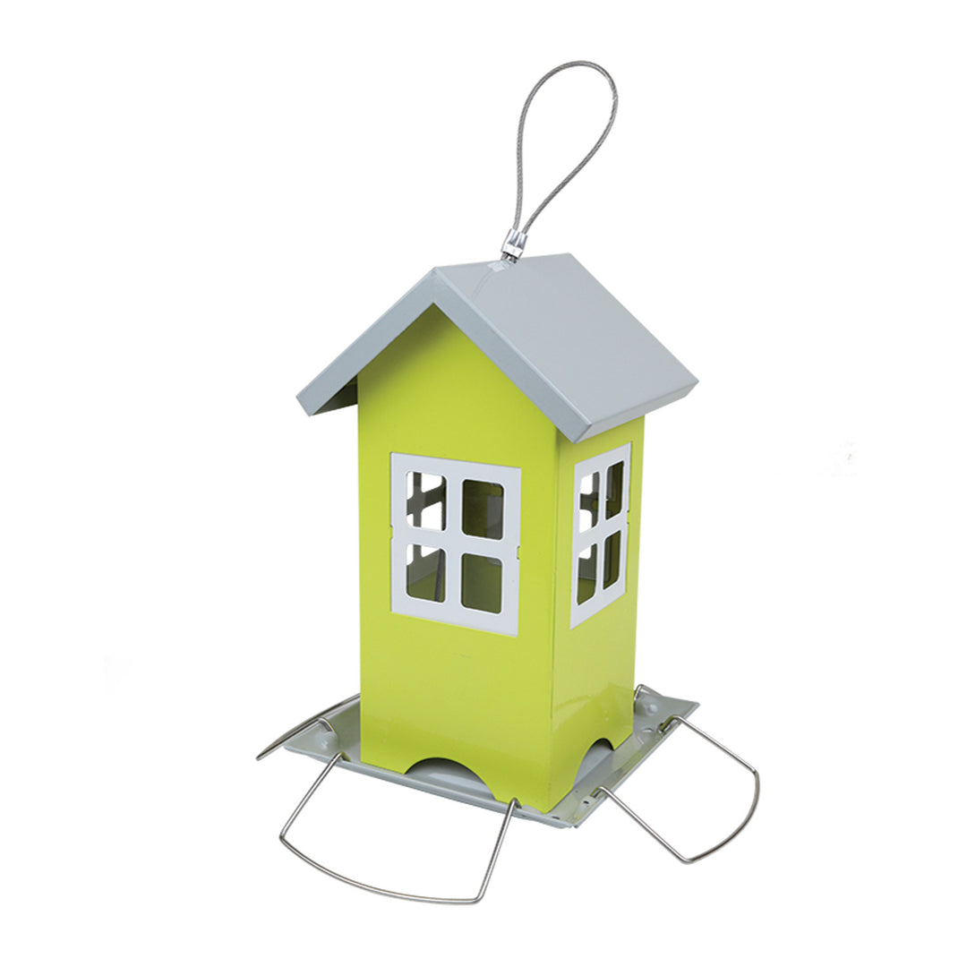 Mangeoire en métal - petite maison, dimensions : largeur 20,5 cm, hauteur 19,5 cm, Greenmill GR2028