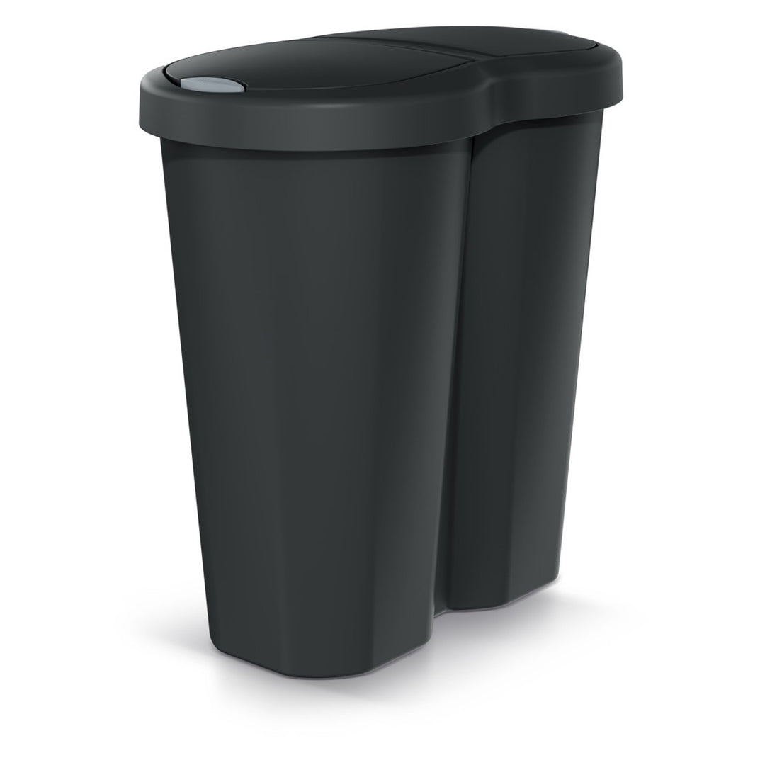 Corbeille Compacta R Duo, noir, capacité 40L, un compartiment, deux couvercles, NDRF40-S411