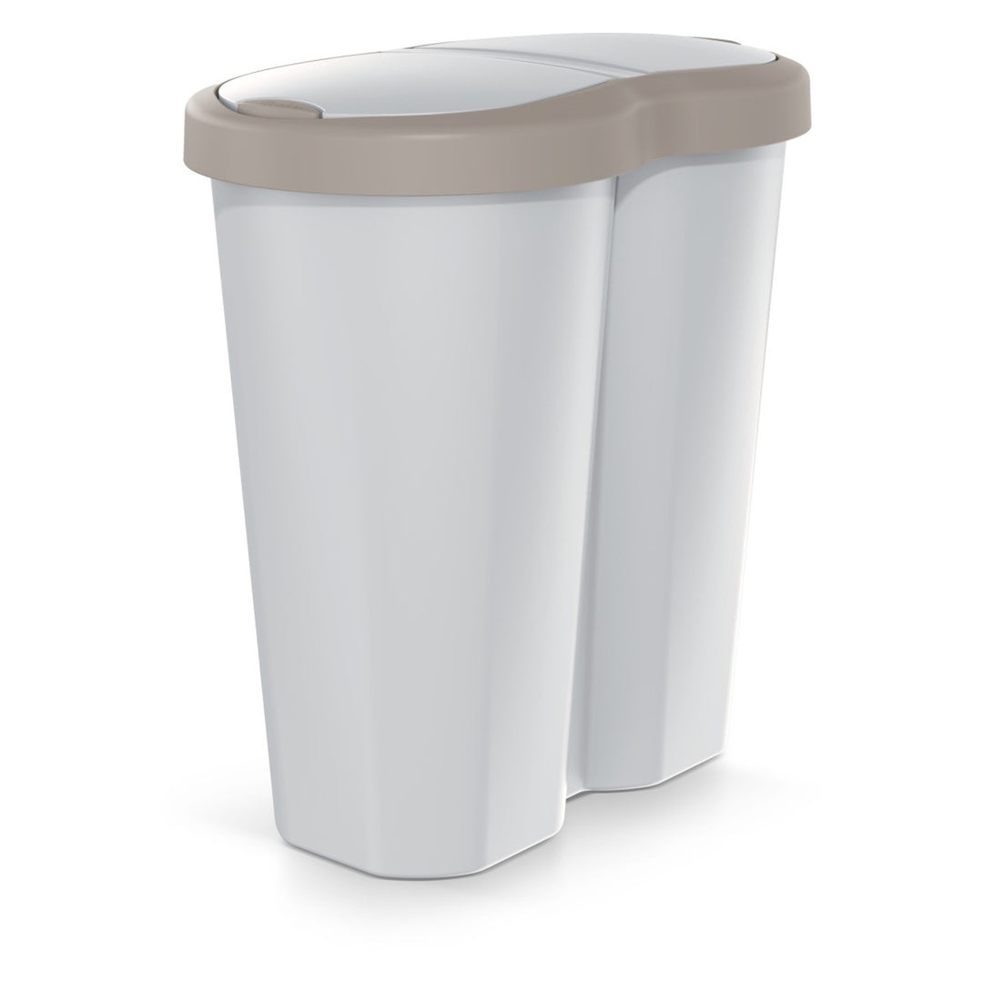 Corbeille Compacta R Duo, brun/ashmere, capacité 40L, un compartiment, deux couvercles, NDRF40-WG5C_427C