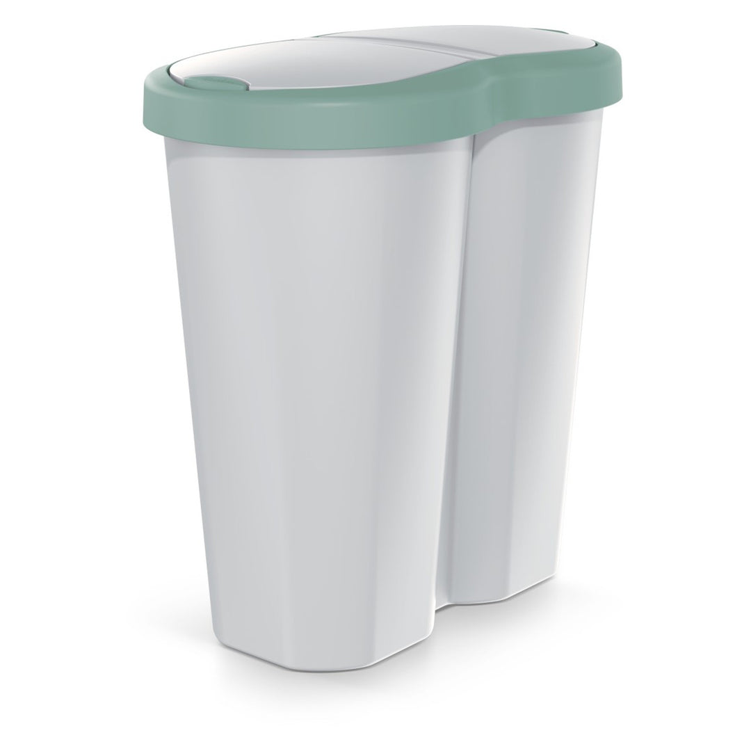 Corbeille Compacta R Duo, vert/ashmere, capacité 40L, un compartiment, deux couvercles, NDRF40-5575C_427C