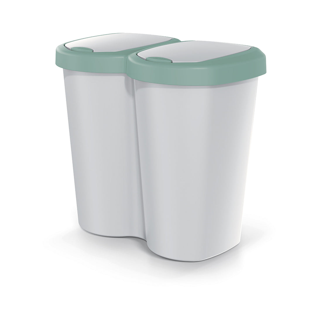 Poubelle Compacta B Duo, vert/ashmere, capacité 40L, un compartiment, deux couvercles, version murale, NDBS40-5575C_427C