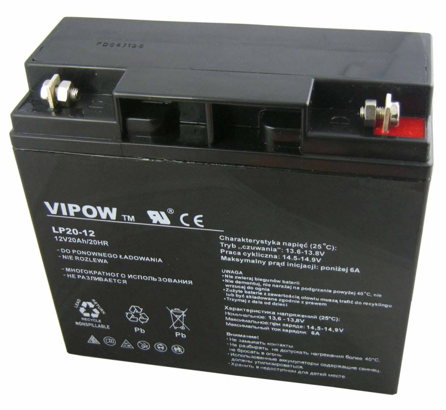 Vipow onderhoudsvrije 12V 20Ah oplaadbare gelaccu