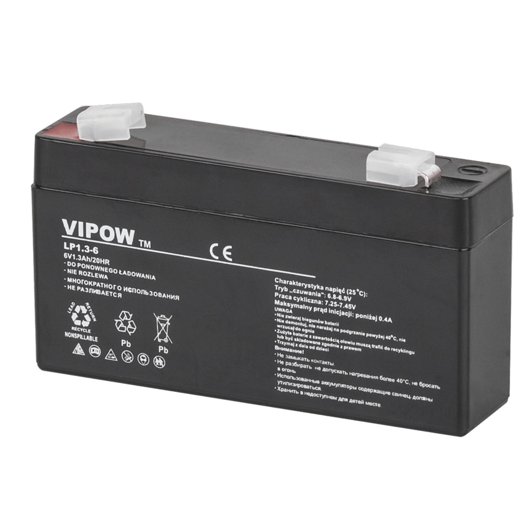 Batterie gel 6 V 1,3Ah Vipow sans entretien pour UPS