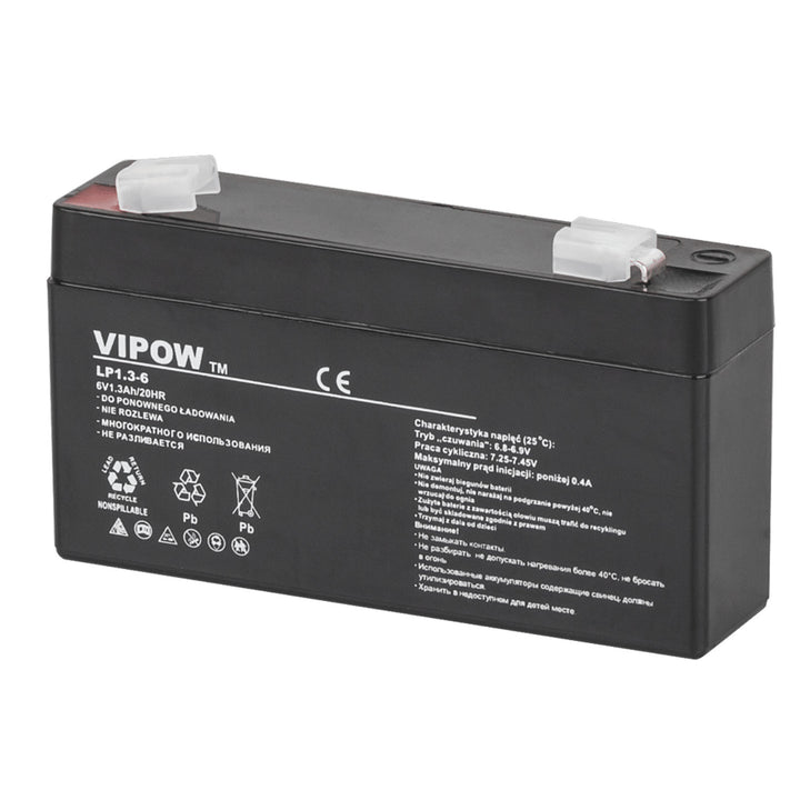 Batterie gel 6 V 1,3Ah Vipow sans entretien pour UPS