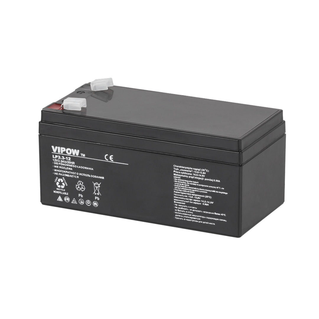 Vipow onderhoudsvrije oplaadbare 12V 3,3 Ah gelaccu