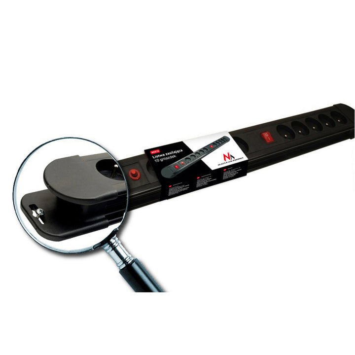 Multiprise Maclean, rallonge 10 prises, 2 interrupteurs, protection et signalisation de surcharge, 3680 W, MCE10