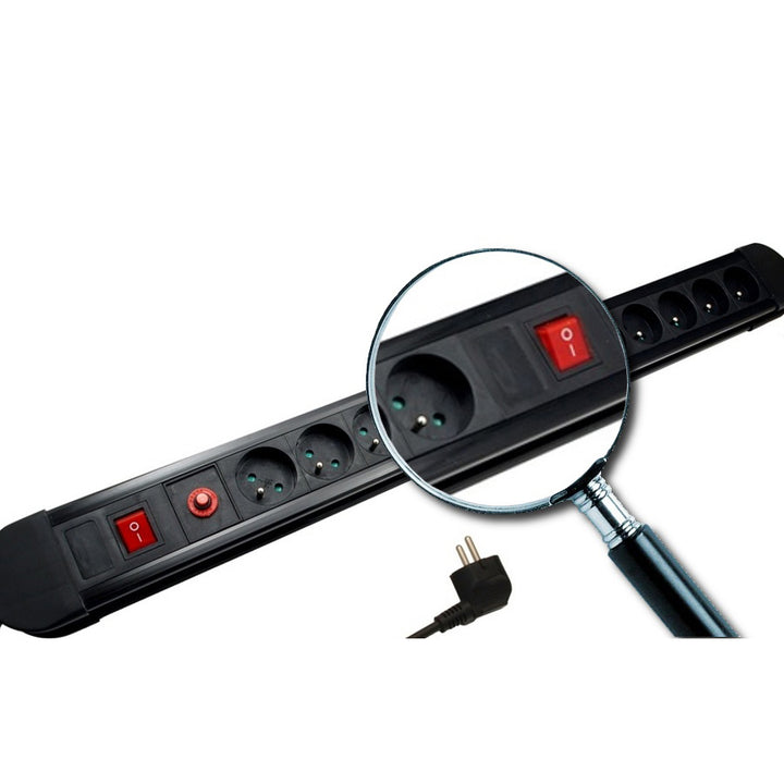 Multiprise Maclean, rallonge 10 prises, 2 interrupteurs, protection et signalisation de surcharge, 3680 W, MCE10