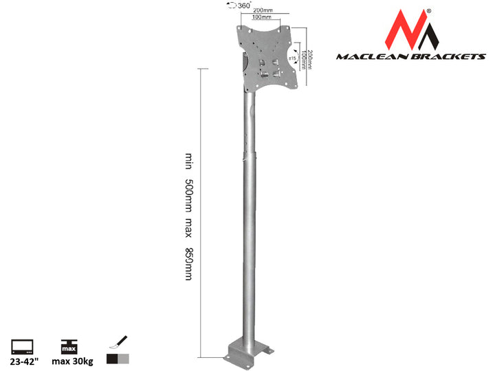 Plafond TV beugel 23-42" max 30 kg Maclean MC-504A S