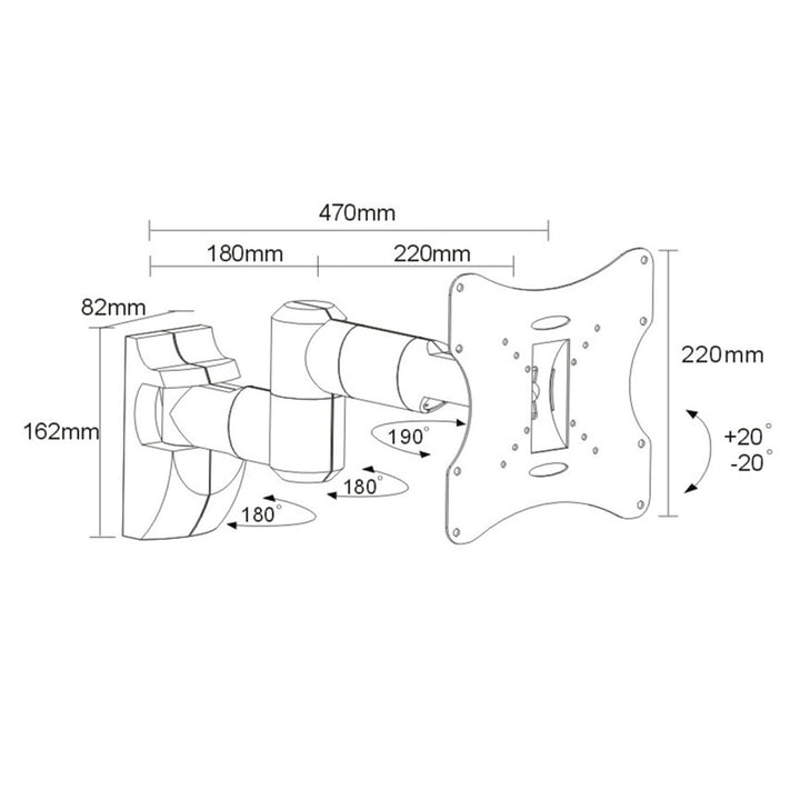 TV of monitor standaard 23-50" 30kg universeel zilver max vesa 200x200 Maclean MC-503