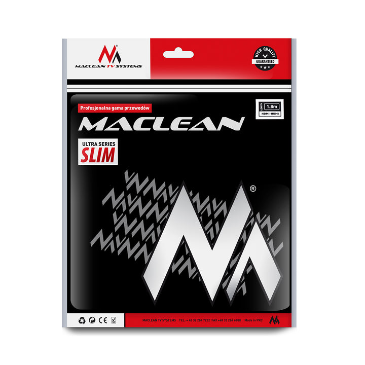 Maclean MCTV-524 HDMI-HDMI v1.4 Ethernet-kabel 1,8 m