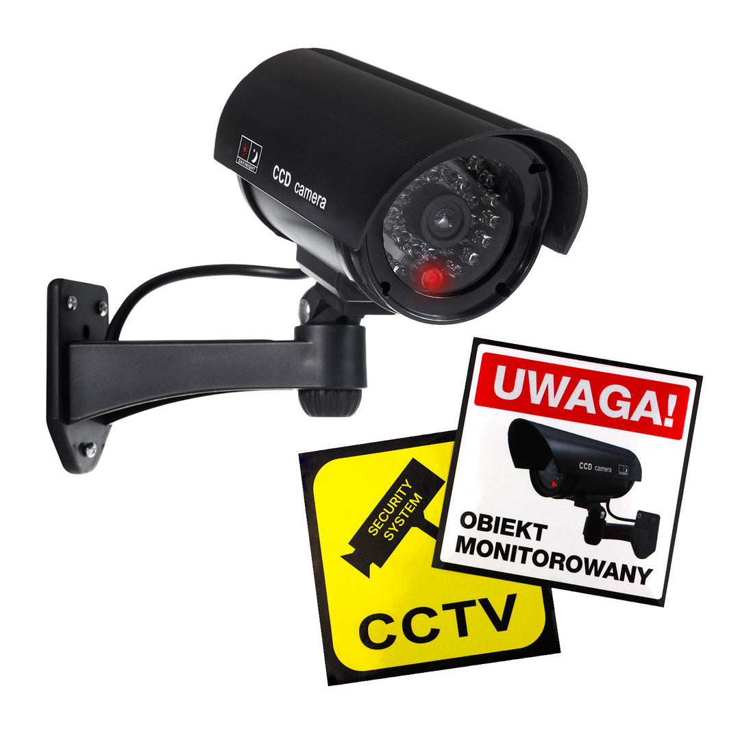 Caméra factice imitation LED rouge fausse IR Noir Securite