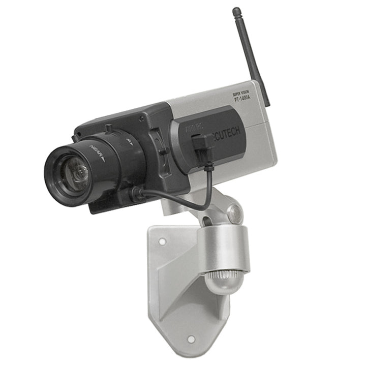 Caméra de surveillance factice avec détecteur de mouvement LED clignotante DC1400