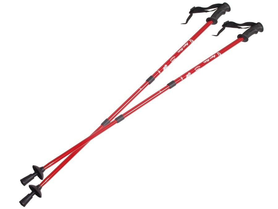 Aluminium nordic walking-stokken anti-shocksysteem 65-135cm EUROBATT rode kleur