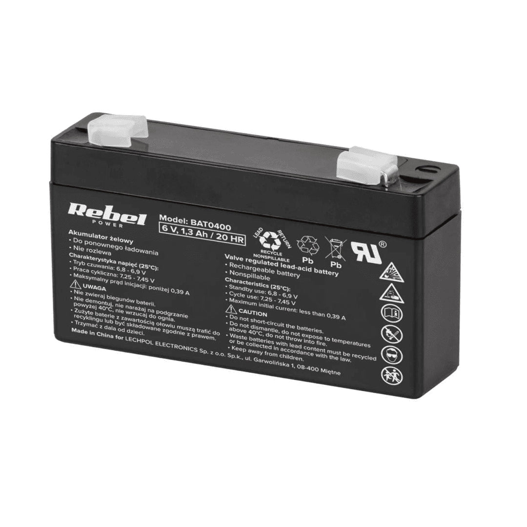 Gelaccu 6V 1,3Ah Rebel Onderhoudsvrij Voor UPS etc.