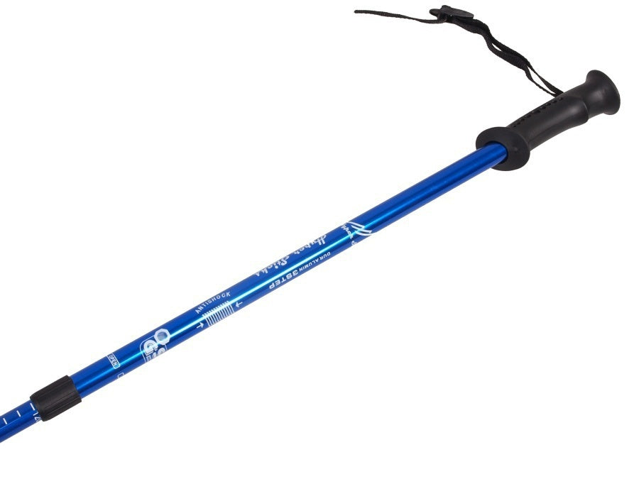 Nordic walking-stokken in aluminium anti-shock systeem 65-135cm EUROBATT kleur blauw