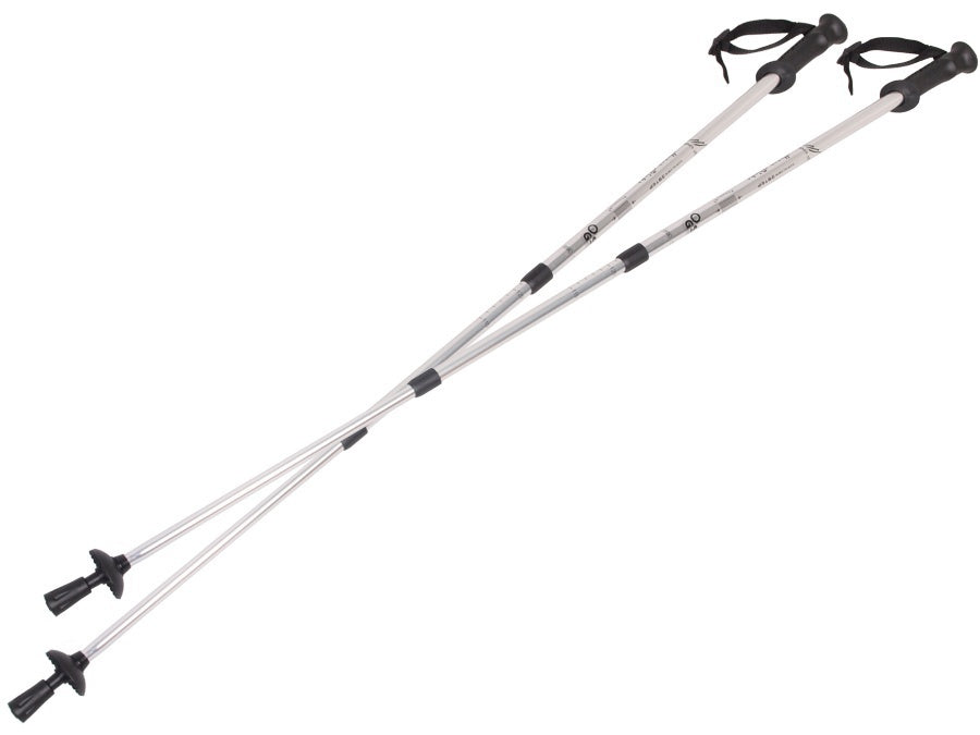 Nordic walking-stokken in aluminium anti-shocksysteem 65-135cm EUROBATT zilverkleur