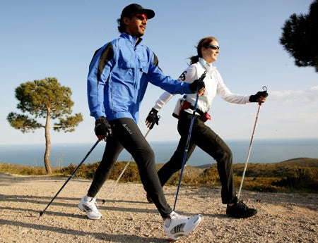 Aluminium nordic walking-stokken anti-shocksysteem 65-135cm EUROBATT zwarte kleur