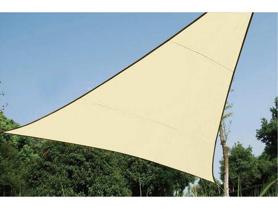 Voile d'ombrage solaire triangle crème protection UV