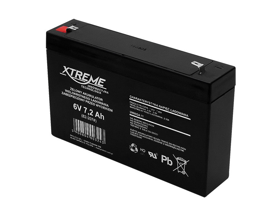 Batterie gel rechargeable 6V 7.2Ah sans entretien Xtreme