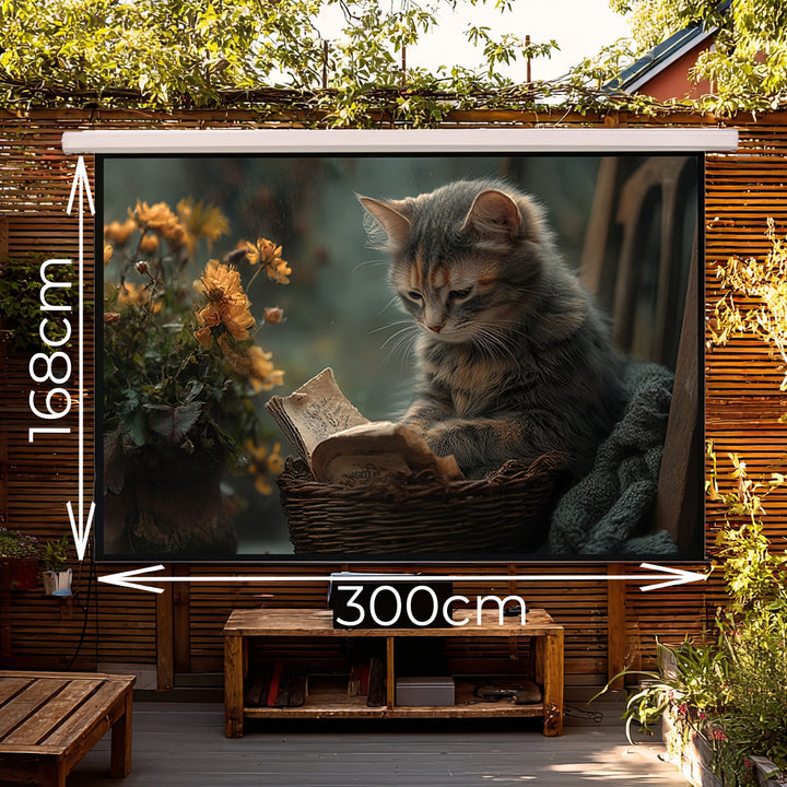 Op afstand bedienbaar elektrisch projectiescherm 135" 16:9 300x168 Maclean MC-561