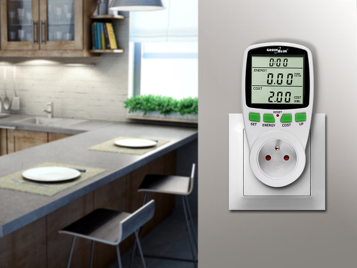 Wattmètre compteur d'énergie Compteur d'électricité Moniteur d'énergie GreenBlue GB202