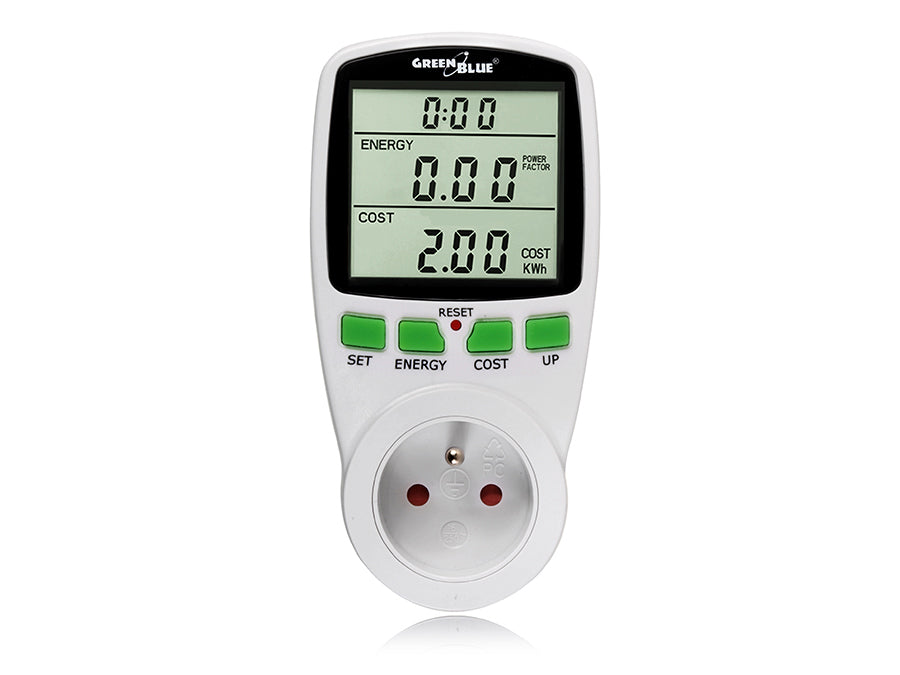 Wattmeter energiemeter Elektriciteitsmeter Energiemonitor GreenBlue GB202