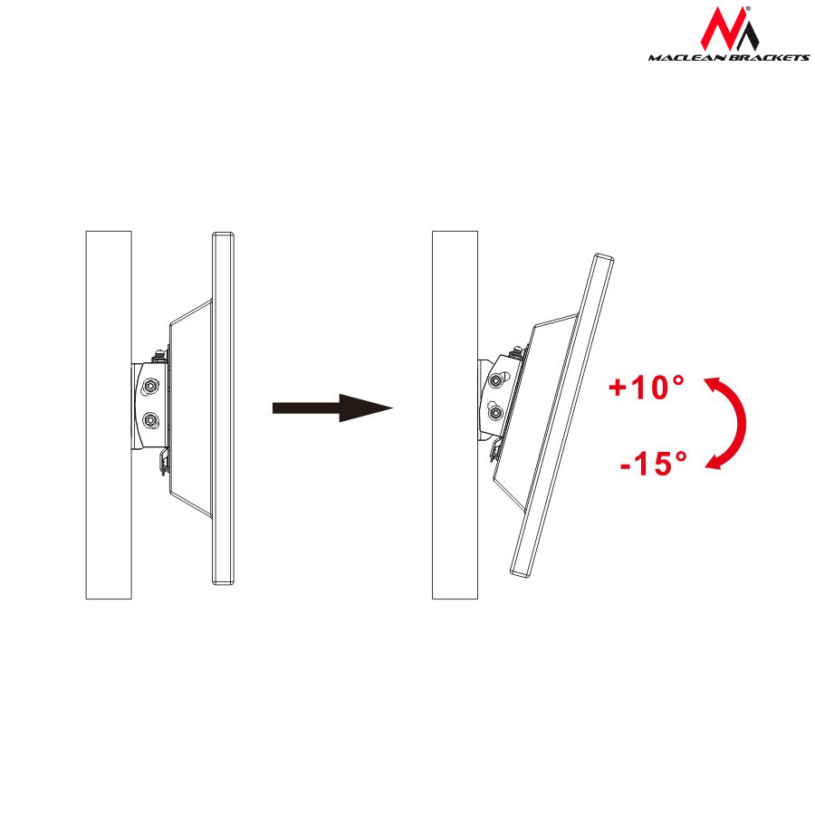 Support TV 13-27 "Maclean MC-596 noir charge maximale 20kg max VESA 100x100