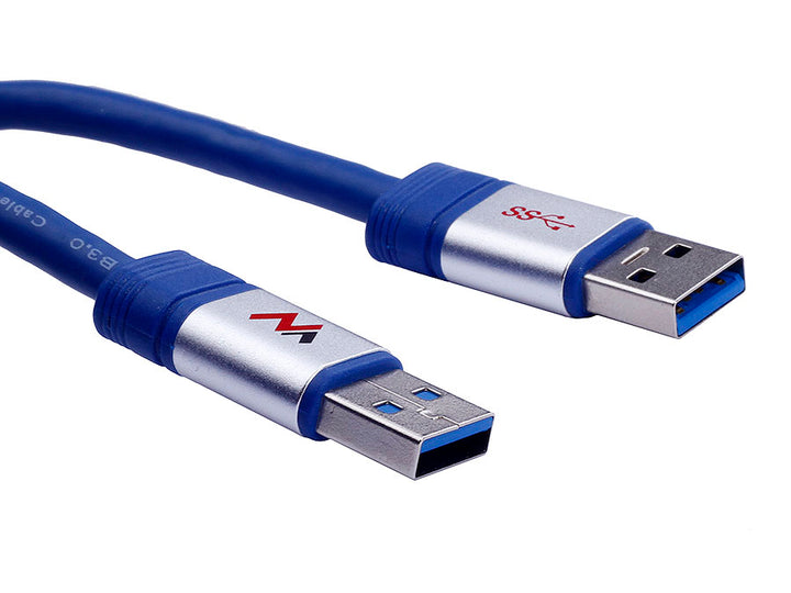 Câble USB 3.0 AM-AM 1,8m bleu blindé Maclean MCTV-606