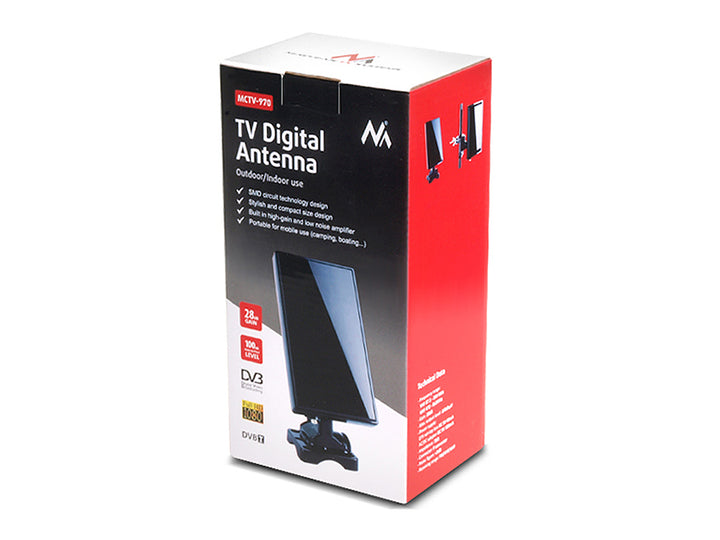 Atenne intérieure extérieure DVB-T2 HEVC 2in1 Maclean MCTV-970 Noir